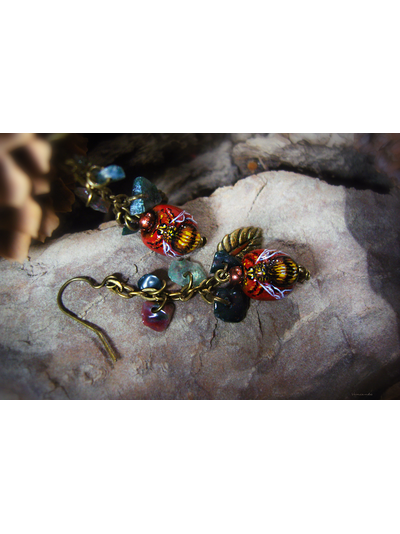 "Пчёлы с медовых лугов", комплект украшений в стиле бохо-шик