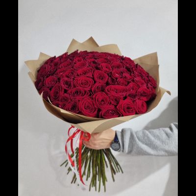 Роза Россия 60 см 75 шт