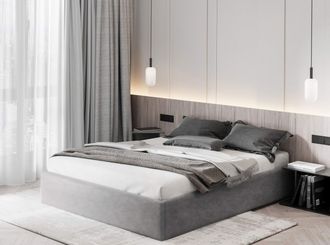 Двуспальная кровать Passion 140 на 200 (Серый)