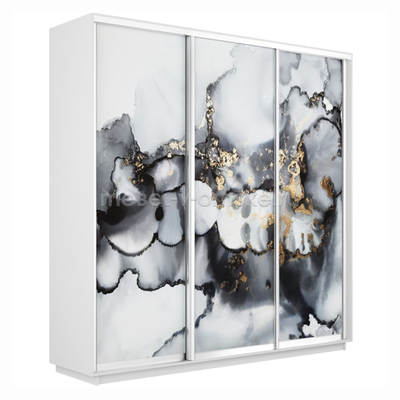 Шкаф-купе Трио-Фото (Абстракция серая) 1800*450*2200
