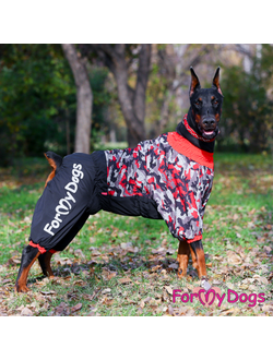 Комбинезон для крупной собаки Черно-красный