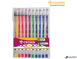 Набор гелевых ручек Crown &quot;Hi-Jell Color&quot; 10шт., 10цв., 0,5мм, ПВХ уп., европодвес. HJR-500SET/10