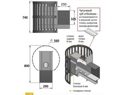 Зуб ( пламяотбойник ) печи Везувий