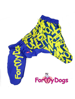 Комбинезон для больших собак Алфавит син/желт