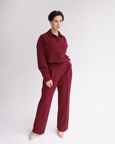 Прямые брюки поливискоза (портвейн)