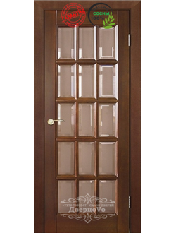 ЙОШКАР-ОЛА. МАССИВ СОСНЫ. КЛАССИКА (АНГЛИЙСКАЯ РЕШЕТКА). МИНДАЛЬ, ЛАК ICSAM (Италия). ПОЛОТНО ОСТЕКЛЕННОЕ (ФАЛЬШФАЦЕТ)