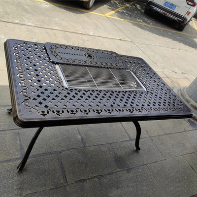 Стол из литого алюминия Teide 150 c грилем