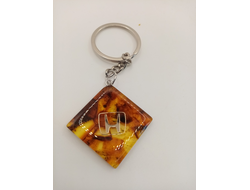 Брелок из натурального янтаря "Honda"