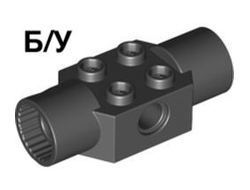 ! Б/У - Technic, Brick Modified 2 x 2 with Pin Hole and 2 Rotation Joint Sockets, Black (48172 / 4275826 / 6296186) - Б/У