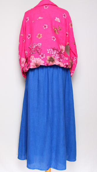 ЮБКА ЛЁН "ПУГОВИЦЫ НА КАРМАНАХ" электрик, зеленая, желтая  до р.54