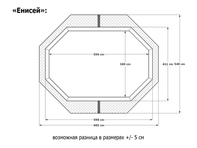 Деревянный бассейн "Енисей" 550 х 370 см глубиной 145 см от Кристалл