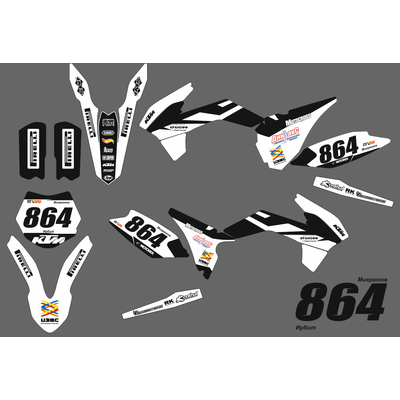300 микрон Наклейки KTM 85 . 2013 - 2016 #1607