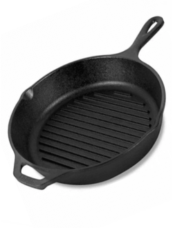 Сковорода-гриль чугунная с литой ручкой 26см Гардарика