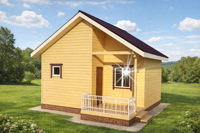 Д-01 ДАЧНЫЙ ДОМ ИЗ БРУСА: ГАБАРИТНЫЕ РАЗМЕРЫ: (6Х6М), ОБЩАЯ ПЛОЩАДЬ: 38,5М²