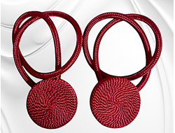 Подхваты для штор на магнитах, цвет красный, в комплекте 2 штуки