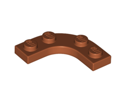 Plate, Round Corner 3 x 3 with 2 x 2 Curved Cutout, Dark Orange (68568 / 6339915)