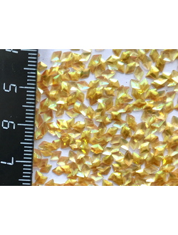 Глиттер блестки спенгл Ромб Желтый Иридисцент 4 мм 10 г