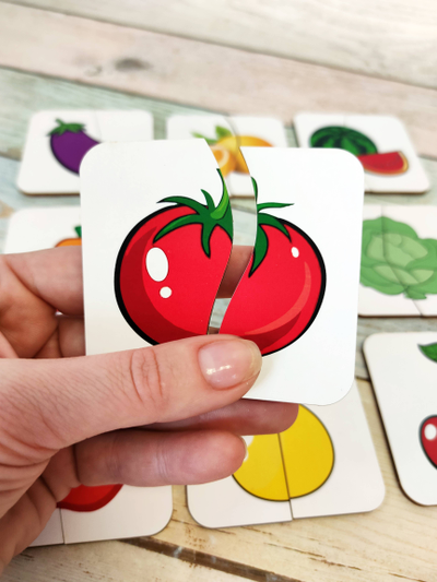 Картинки-половинки ЛАЙТ "Овощи-фрукты"