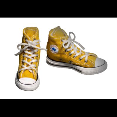 Женские кеды (желтые) 1/6 hand-made high-top canvas women's shoes (WK-88007C) - WOLFKING