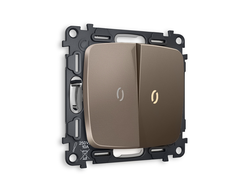 Выключатель 2-кл с подсветкой 3200K Темная бронза матовый - Ambrella Volt - OMEGA