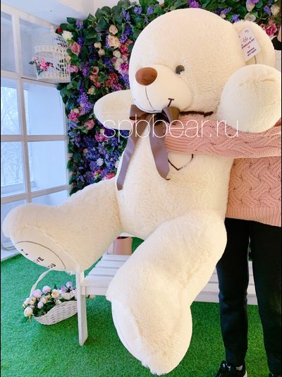Большой плюшевый медведь 150 см бежевый Михель