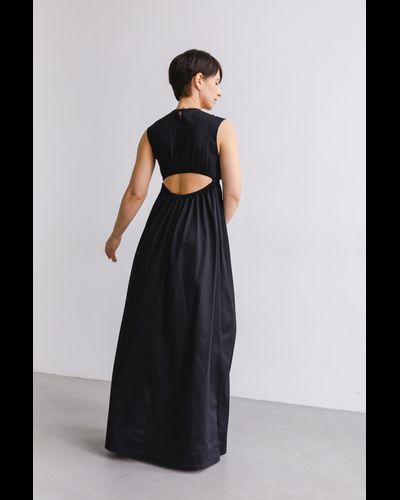 Платье-макси с вырезом на спине из мерсеризированного итальянского хлопка