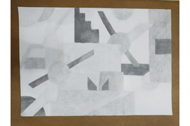 "Геометрическая композиция три тона". 
Рисунок