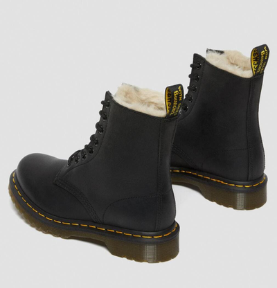 Ботинки Dr Martens 1460 Serena Faux Fur Wyoming Black черные с мехом