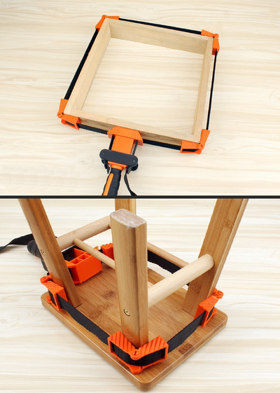 Ременная струбцина с угловыми упорами 4 м.