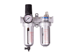 Фильтр влагоотделитель с редуктором и лубрикатор 1/4", с манометром KING TONY 799A0-23C