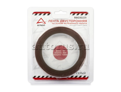Лента липкая двусторонняя 0,8 мм x8 мм x5 м акриловый, серый, в блистере ARNEZI R8030231