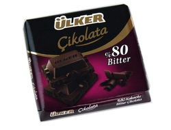 ULKER ТЕМНЫЙ ШОКОЛАД, BITTER 80%, 60 ГР.