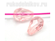бусина стеклянная граненая "Слезинка" 11х8 мм, цвет-розовый, 5 шт/уп