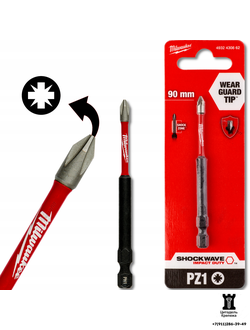 Биты Shockwave IMPACT DUTY™ для шуруповерта PZ1 - 90 мм MILWAUKEE