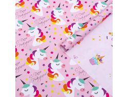 Бумага двухстороняя "Единороги"100*70