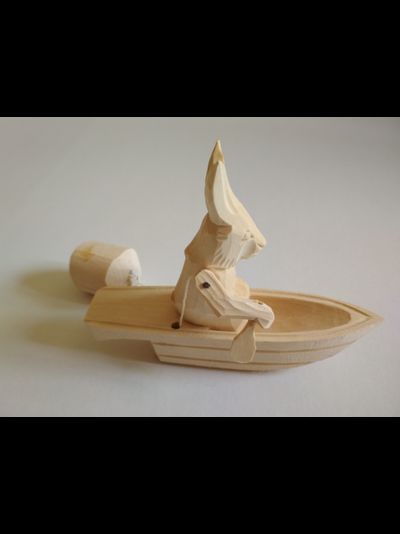Богородская игрушка "Заяц в лодке"