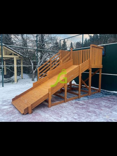 Деревянная зимняя горка "IgraGrad Snow Fox", скат 4 м