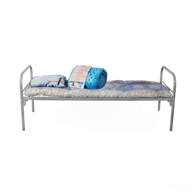 Кровать металлическая одноярусная "Бюджет +2"КА-1-1 (700х1900, сетка 50х50, 2 перемычки), цвет серый