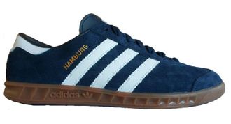 Adidas Hamburg Suede Синие с белым Beige (36-40)  Арт. 181F-A