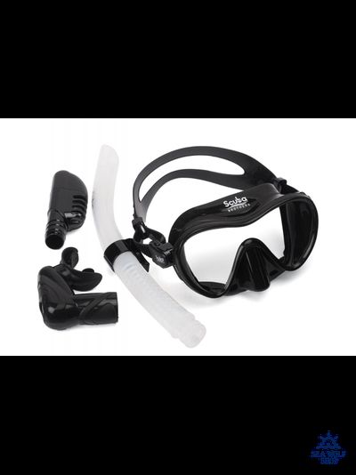 Маска для дайвинга с трубкой Scuba Brothers Flipper Black, комплект