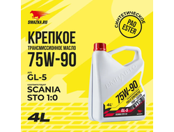 Масло трансмиссионное ВМПАВТО 75W-90 GL-5, канистра 4л, 9712