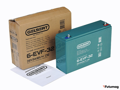 Тяговый аккумулятор Gelbert 6-EVF-32 (12V34.6A/H C5)