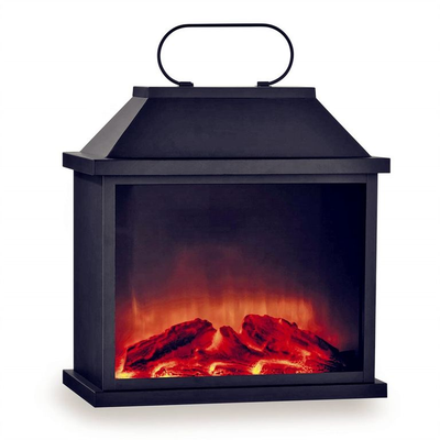 Фонарь Камин с USB кабелем, 33*30*13см, Цвет: Бронзовый, Черный