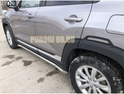 Защита штатного порога труба d60 для Changan CS35 Plus (2019-...)