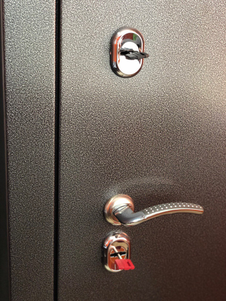 Дверь металлическая "Термо-3" темное серебро/венге светлый  с терморазрывом (под панель)