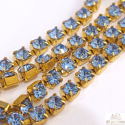 Стразовая цепочка 3-4 мм № 11