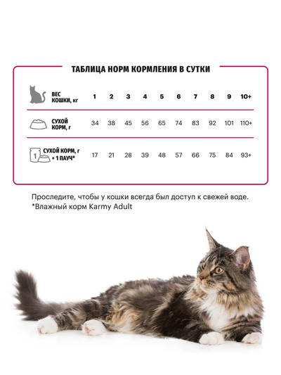 Karmy Adult (Карми Эдалт) для взрослых кошек, 1,5 кг