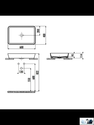 Раковина Creavit Loop LP060-00CB00E-0000 LP060 прямоугольная 60 см, глянец белоснежного цвета
