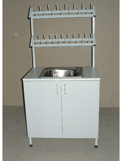 Тумба лабораторная (двухстворчатая с сушкой и мойкой) ЛСК-18