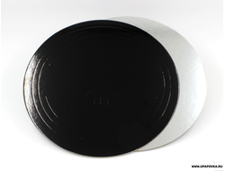 Подложка для торта усиленная Черная/Серебро 240 мм (толщина 3,2 мм)